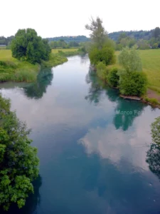 fiume Mincio visto dal ponte di Borghetto
